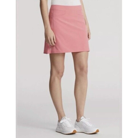 Ralph Lauren RLX Golf Skort Women's Sz XL Pink Stretch Back Pleated AIM 17" $128 - Picture 2 of 6